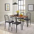 thumbnail image 6 of VECELO 5-Piece Dining Table Set with 4 Chairs, Wooden Dining Table for Home Kitchen Breakfast Nook, Brown, 6 of 10