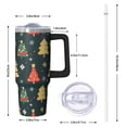 thumbnail image 2 of 30oz Snowflakes Tumbler with Lid and Straw, Stainless Steel Cup with Handle Red Bowknot Travel Coffee Mug, Christmas Presents, 2 of 5