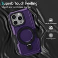 thumbnail image 2 of Cowithday iPhone 11 Pro Case with Magnetic Ring Stand, [Magnetic Ring Holder] [Military Drop Protection] [Non-Slip Grip] Shockproof Soft Edge Phone Case Cover for iPhone 11 Pro 5.8" 2019, Darkpurple, 2 of 13