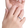 thumbnail image 6 of Half Eternity Petite Band Ring Blue Sapphire CZ 925 Sterling Silver Size 12, 6 of 6