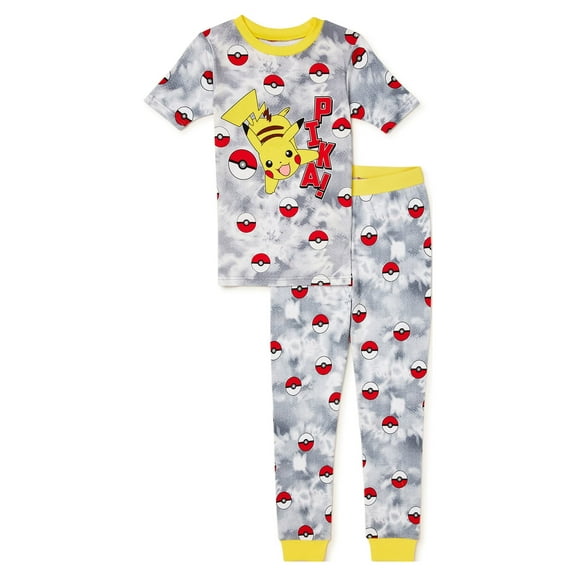 Pokemon Boys Short Sleeve Top and Pants, 2-Piece Pajama Set, Sizes 4-10
