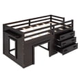 thumbnail image 4 of Cfowner Wooden Loft Bed with Cabinet and Shelf, Twin Size, Espresso, 4 of 7