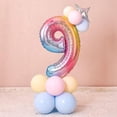 thumbnail image 3 of Globos de números, globos de helio Mylar de aluminio con números del 0 al 9, de 40 pulgadas, grandes, de arcoíris, para decoración de fiestas de cumpleaños y celebraciones., 3 of 5