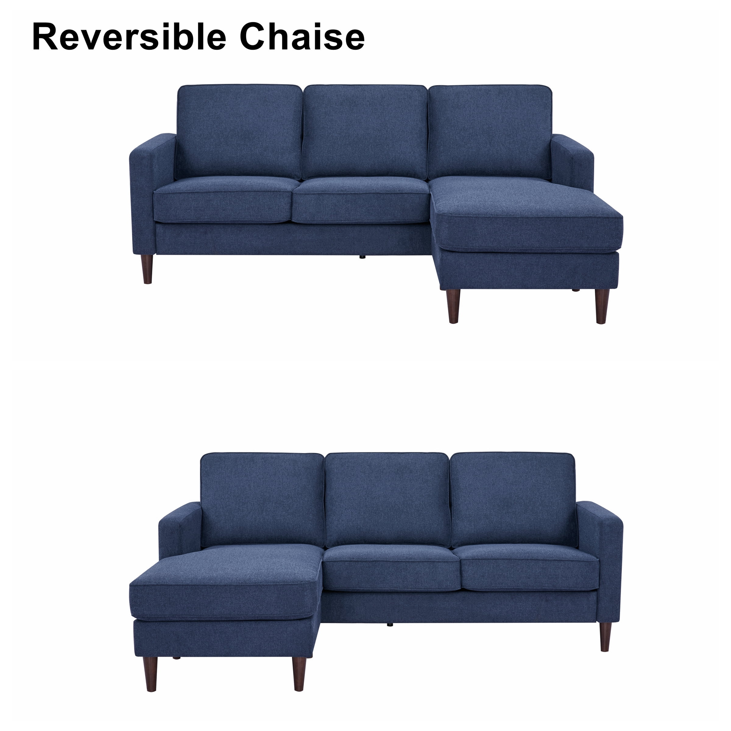 A&D Home Rachel Sectional Sofa, Navy Blue