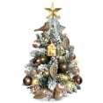 thumbnail image 7 of 22in Mini Christmas Tree with Light Artificial Small Tabletop Woodland Christmas Decoration with Flocked Snow;  Exquisite Decor & Xmas Ornaments for Table Top for Home & Office, 7 of 7