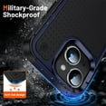 thumbnail image 5 of for iPhone 14 Plus Back Case, Luxury Hybrid TPU + PC Shockproof Protective Slim Fit Lightweight Durable Anti-falling Thin Phone Case Cover for iPhone 14 Plus, Navyblue, 5 of 8