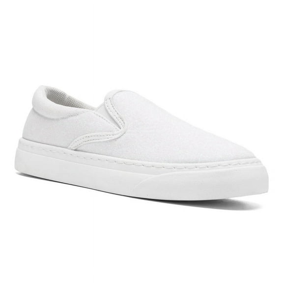 Toddler Sneakers for Girls Boys, Kids Canvas Low Top Slip On Sparkle Glitter Shoes Fashion Walking Casual Shoes