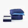 thumbnail image 2 of Dawn 7-Piece Twin Essentials in Blue and Navy | Reversible Twin/Twin XL Comforter with Two Sheet Sets | Classic Blue Solids, 2 of 6