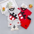 thumbnail image 2 of Ropa de verano para bebé, traje de Mickey Mouse para niños, camiseta de dibujos animados para niños y niñas, pantalones cortos, 2 unidades/conjunto, chándales informales para niños pequeños 4T Gao Jinjia LED, 2 of 2
