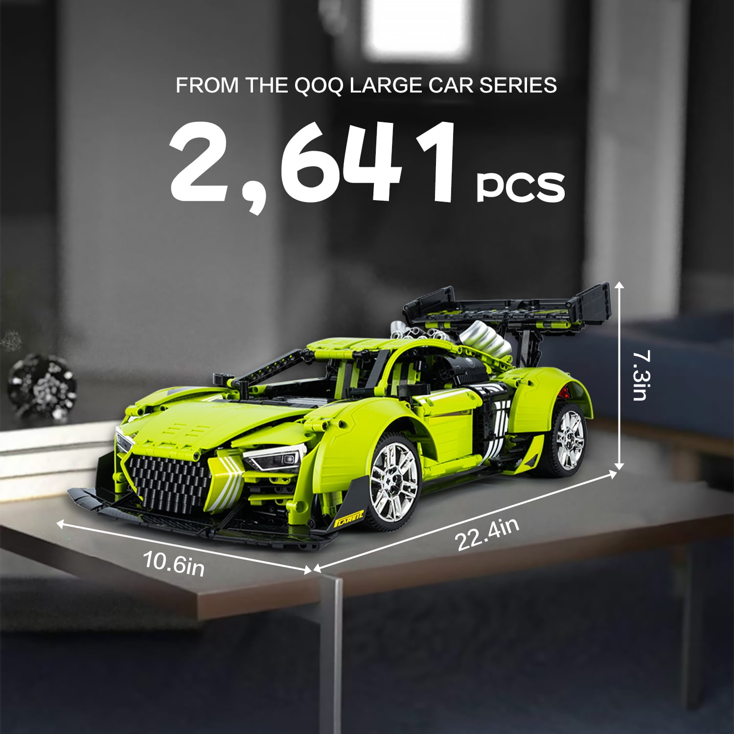 QOQ Super Sports Car Toy Building Kit, 1:10 Scale Adult Collectible Model Gift for 14+ Year Boys (2641Pcs)
