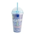 thumbnail image 4 of Vaso De Plástico Doble Pared Con Tapa Domo Y Popote, Diseño Stitch & Trapos Vacations, Vaso Reutilizable Transparente con Bolitas de Colores, Capacidad 480 Ml, 4 of 4