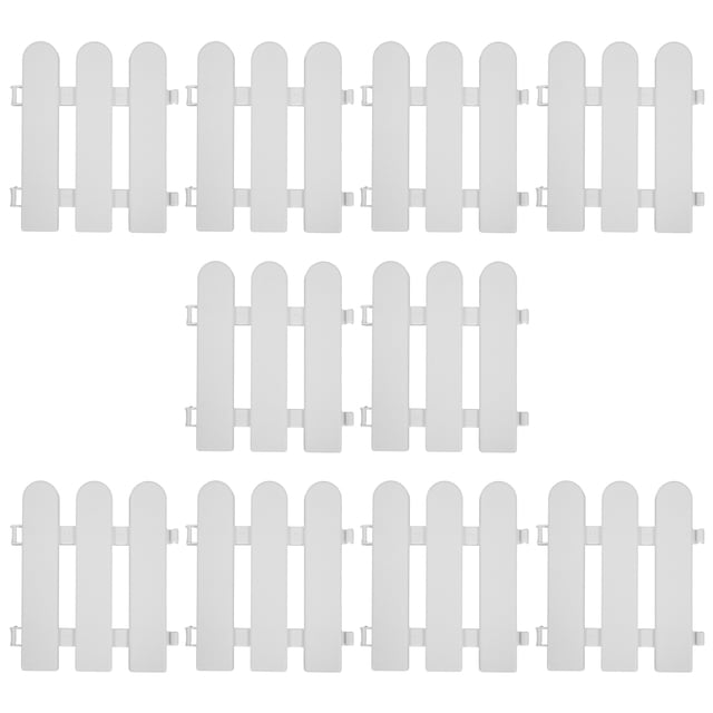 Miangastore Garden Border Fence Plastic 10Set 7.9X6.7X0.8In Small Pointed Pattern