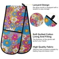 thumbnail image 4 of Dailycode Double Sided Oven Mitt with Loop Heat Resistant Kitchen Long Potholders 7" x 35" Colorful Daisy, 4 of 6