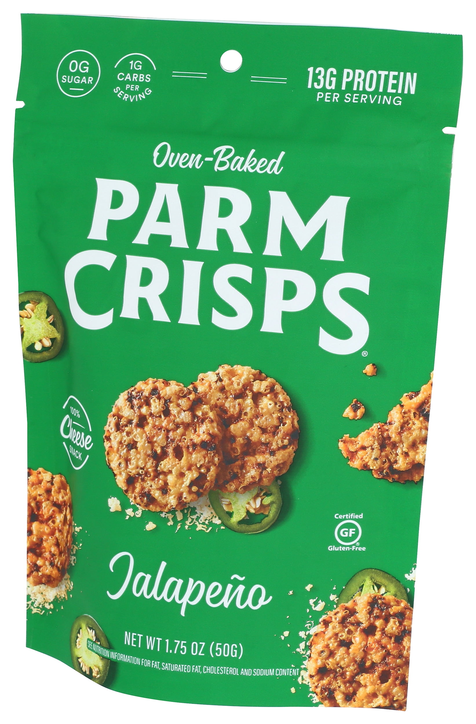 Pack of 12, Parm Crisps Jalapeño Cheese Snack, 1.75 oz
