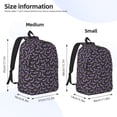 thumbnail image 2 of Lafuoo Bat Purple Pattern Canvas Backpack, Zipper Laptop Backpack Travel Bag Sports Bag Unisex-Small, 2 of 5
