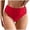 a-101Red26, variant on Womens Mid High Waist Solid Color Full Coverage Flat Front Bikini Bottom Smooth Stretchy Basic Swim Brief Summer Swimwear For Outdoor Pool Activities Stylish Swimwear XXL