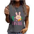 thumbnail image 1 of Moda Mujer Causal Rounk Cuello Pascua Impresión Blusa Sin mangas Camiseta Verano Tank Tops Fridja qr2332, 1 of 6