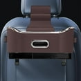 thumbnail image 6 of yotijay Car Seat Back Organizer Tissue Box PU Leather Backseat Organizer Storage Box Brown, 6 of 8