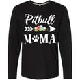 thumbnail image 3 of Inktastic Pitbull Mama with Arrow and Flowers Long Sleeve T-Shirt, 3 of 5