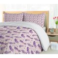 thumbnail image 5 of Ambesonne Watercolor Duvet Cover Sets, Feathers Paint Blots, 2-Queen, Indigo Mauve, 5 of 7