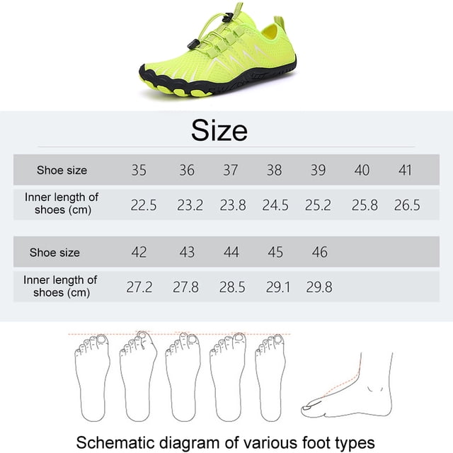 Zapatos De Agua Para Nadar Zapatillas de buceo antideslizantes Suministros cómodos para zapatos de agua (verde fluorescente 44) Likrtyny Para Estrenar