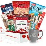 Beef Jerky Snack Gift Basket Sampler, Healthy Snack Food Box With Mug