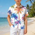 thumbnail image 2 of Boys Hawaiian Shirt Short Sleeve Floral Button Down Shirts Tropical Holiday Beach Top Vacation Clothes 6-12 Months 12-24 Months 2t 3t 4t 5t 6t 7t 8t 9t Children Multicolour 10-11Years, 2 of 6