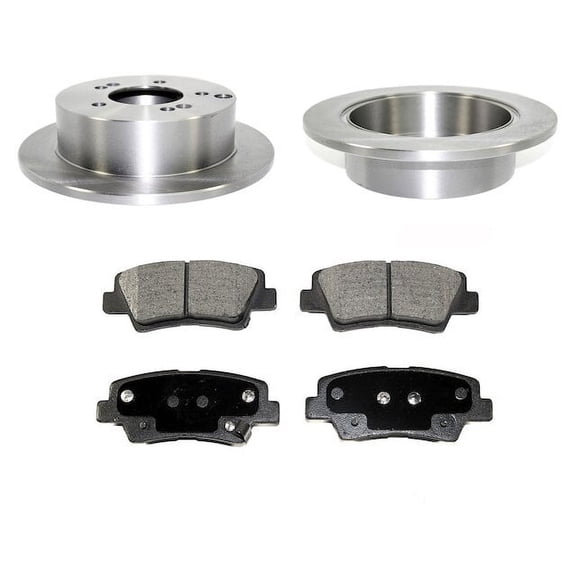 Rear Brake Pad and Rotor Kit - Compatible with 2008 - 2010 Hyundai Sonata 2.4L 4-Cylinder 2009