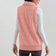 thumbnail image 5 of WTOBBY Women's Fashionable Plaid Comfortable Fleece Cardigan Vest Stand Collar Sleeveless Women's Jacket, Lightweight Layering Piece with Chic and Modern Design,Pink 2XL, 5 of 6
