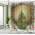thumbnail image 5 of Ambesonne Christmas Shower Curtain, Pine Tree Presents, 69"Wx70"L, Multicolor, 5 of 5