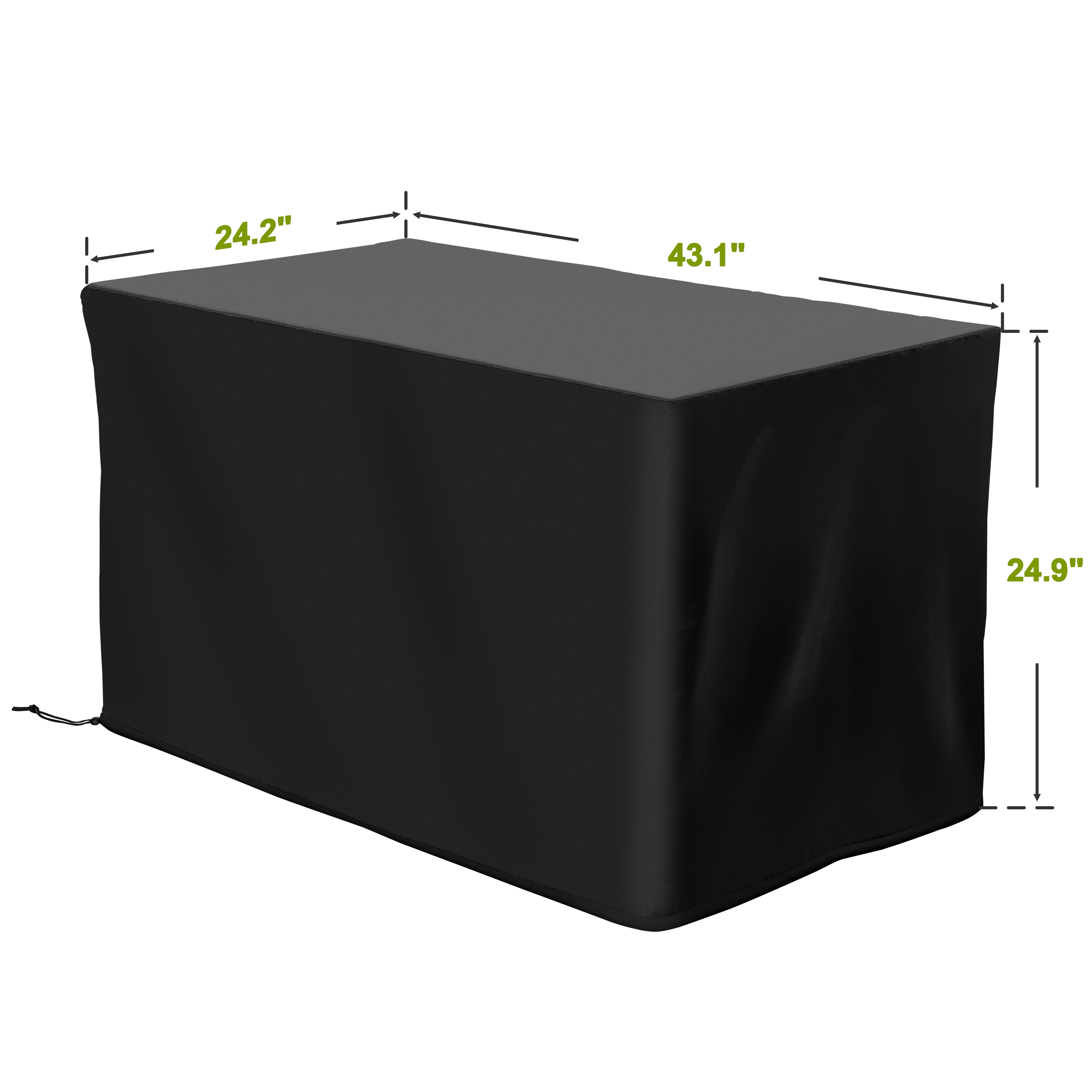Nuu Garden Fire Pit Cover Rectangular Water-Resistant Oxford Fabric with PVC Coating 43'' L x 24'' W x 25'' H Outdoor Fire Pit Table Cover for Rectangular Fire Pit, Black