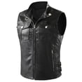 thumbnail image 1 of Chaleco de moto NAVEKULL para hombre de piel negro vintage, 1 of 7