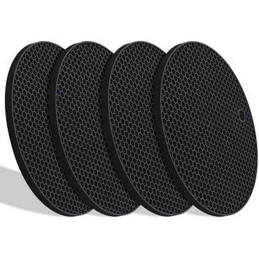 Silicone Trivet Mats Hot Pads, 4 Pack Multi-Use Trivets mat, Heat Resistant Silicone Pot Holder for Hot Dishes and Hot Pots, Jar Opener, Spoon Holder, Garlic Peeler- Dishwasher Safe,GTICPHYJ