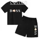 thumbnail image 2 of Ropa de marca para niños de 3 a 13 años, conjunto de 2 piezas de camiseta y pantalones cortos de algodón de manga corta con estampado para niño o niña, conjunto deportivo y de ocio, 2 of 5