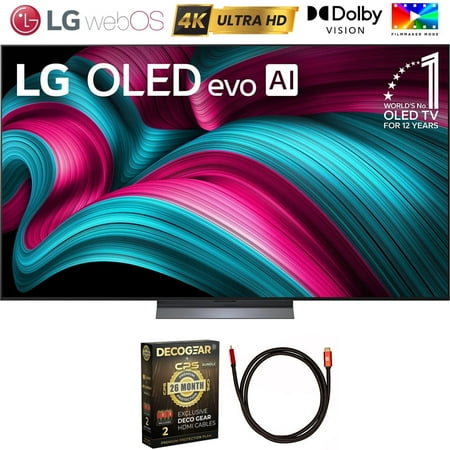 LG OLED77C5PUA 77 Inch Class C5 Series OLED evo 4K UHD Smart webOS TV 2025 Bundle with 6FT HDMI 2.0 Cable and CPS Exclusive 26 Month Protection Pack (BEACH-CPS-26M3500)