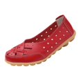 thumbnail image 2 of Domuza Mocassins Orthopédiques pour Femmes en Cuir Respirant Confortables Ajourés Souples Sandales Plates d'Été Décontractées à Enfiler Rouges 9(EU-42), 2 of 4