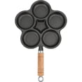 thumbnail image 5 of Cast Iron 5-Cup Egg Divider Skillet, Nonstick Divided Frying Pan with Wooden Handle, Breakfast Skillet Omelet Pan for Round Eggs, 5 of 10