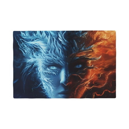 

Placemats Set of 4 Red and Blue Fire Women Place mats for Dining Table Indoor/Outdoor Cute Heat Resistant Washable Table Mats(18 x 12 )