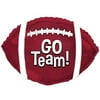 PMU Football Balloons "Go Team!" 10 Inches Pre-Inflated with Stick (Maroon) Pkg/24