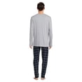 thumbnail image 5 of Hanes Men's and Big Men's Comfortsoft Long Sleeve Crew and Cotton Flannel Pajama Pants Set, 2-Piece, 5 of 5