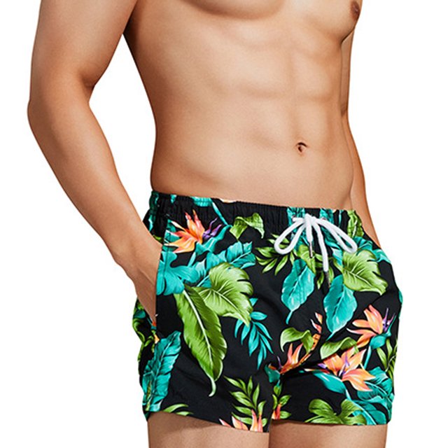 Bañador para hombre, pantalones cortos de secado rápido con bolsillos, pantalones cortos informales, pantalones de playa de aguas termales junto al mar