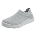 thumbnail image 2 of GUOBIOZIY Shoes for Women Breathable Soft Slip on Sneakers Comfort Mesh Up Stretch Sneaker Walking Shoes(Grey,7.5), 2 of 7