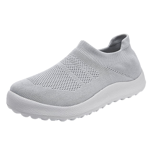 Kcodviy Spring and Summer Women Sneaker Boots for Women Sports Shoes Flat Bottom Low Cut Sneaker Socks Women Lightweight Slip on Fly Woven Mesh Breathable Comfortable Solid Color Casual Style