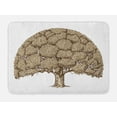 thumbnail image 1 of Tree Bath Mat, Monochrome Oak Tree Design with Fresh Foliage Woodland Themed Image, Plush Bathroom Decor Mat with Non Slip Backing, 29.5" X 17.5", Brown and Pale Brown, by Ambesonne, 1 of 2