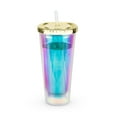 thumbnail image 6 of Blush Iridescent Drink Tumbler with Lid and Straw for Iced Coffee, Tea 24oz, 6 of 6