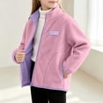 thumbnail image 5 of RYRJJ Toddler Kid Girls Boys Fleece Jackets Lightweight Zip Up Sherpa Fall Winter Coats Long Sleeve Stand Collar Jacket, 5 of 7