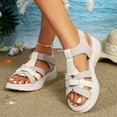 thumbnail image 7 of hoksml Women T-Strap Adjustable Ankle Strap Wedge Sandals Open Toe PU Casual Sporty Summer Beach Sandals, 7 of 7