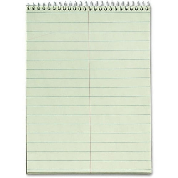 TOPS Green Tint Steno Books 60 Sheets - Wire Bound - Ruled - 6" x 9" - Green Paper - Hardboard Cover - WireLock - 12 / Pack