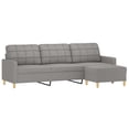 thumbnail image 4 of vidaXL Couch Upholstered Sofa with Footstool for Bedroom Living Room Fabric, 4 of 12