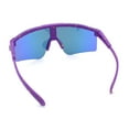 thumbnail image 7 of Xloop Boys Child Size MTB Shield Color Mirror Rimless Plastic Sport Sunglasses [Purple - Orange Mirror], 7 of 7